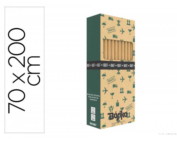 Papel de regalo basika kraft liso rollo ancho 70 cm longitud 2 mt gramaje 50 gr
