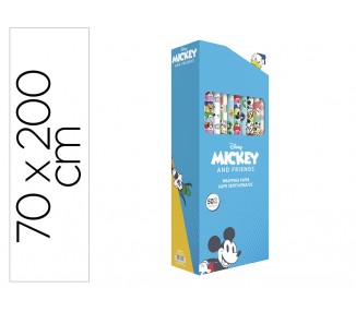 Papel de regalo basika disney mickey and friends rollo ancho 70 cm longitud 2 mt diseños surtidos gramaje 60