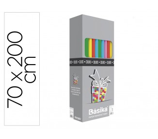 Papel de regalo basika 10 colores rollo ancho 70 cm longitud 2 mt colores surtidos gramaje 60 gr