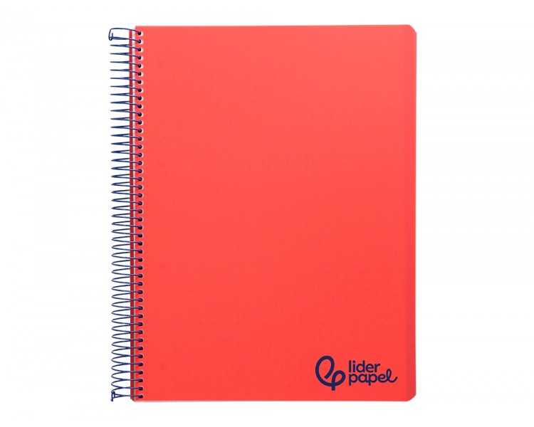 Cuaderno espiral liderpapel a4 micro wonder tapa plastico 120h 90 gr horizontal 5 bandas 4 taladros colores