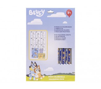 Set de papeleria coloreable bluey