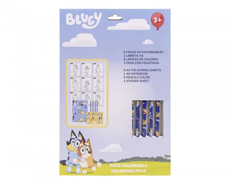 Set de papeleria coloreable bluey