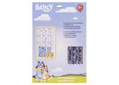 Set de papeleria coloreable bluey