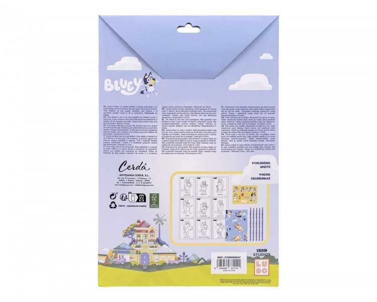 Set de papeleria coloreable bluey