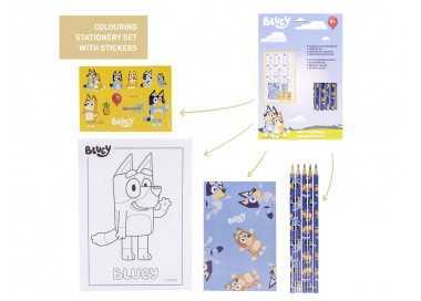 Set de papeleria coloreable bluey