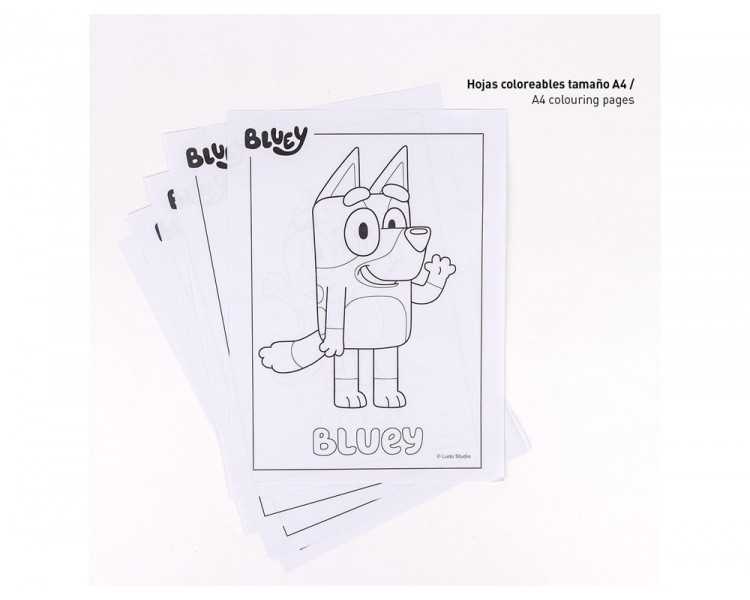 Set de papeleria coloreable bluey