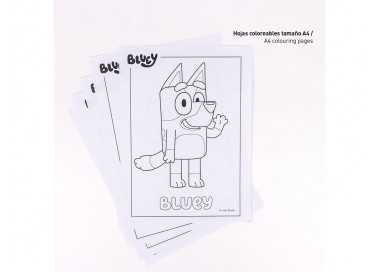 Set de papeleria coloreable bluey