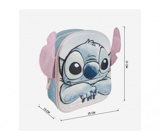 Mochila infantil 3d aplicaciones stitch 220x270x100 mm