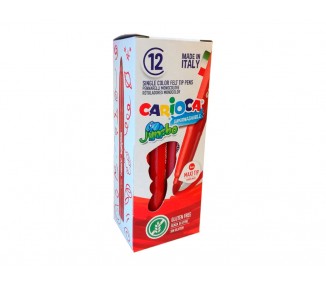 Rotulador carioca jumbo lavable rojo punta gruesa 6 mmcaja de 12 unidades