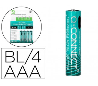 Pila q-connect aaa recargable por usb-c blister de 4 unidades