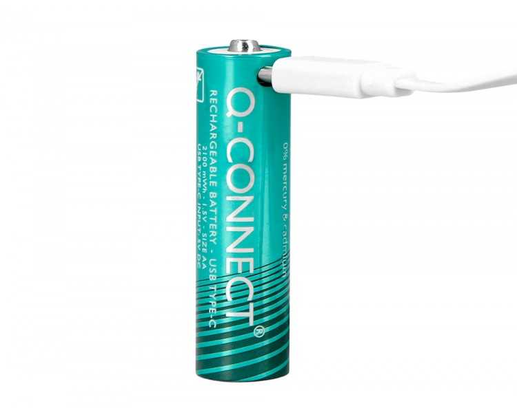 Pila q-connect aaa recargable por usb-c blister de 4 unidades