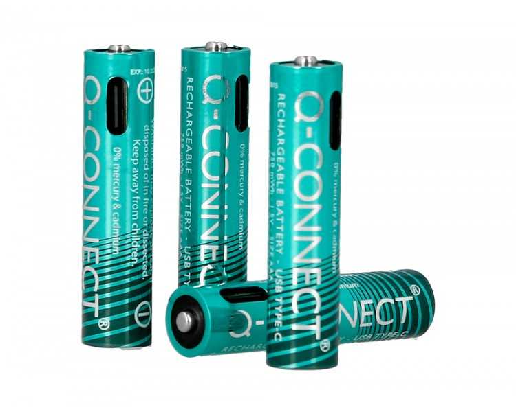 Pila q-connect aaa recargable por usb-c blister de 4 unidades
