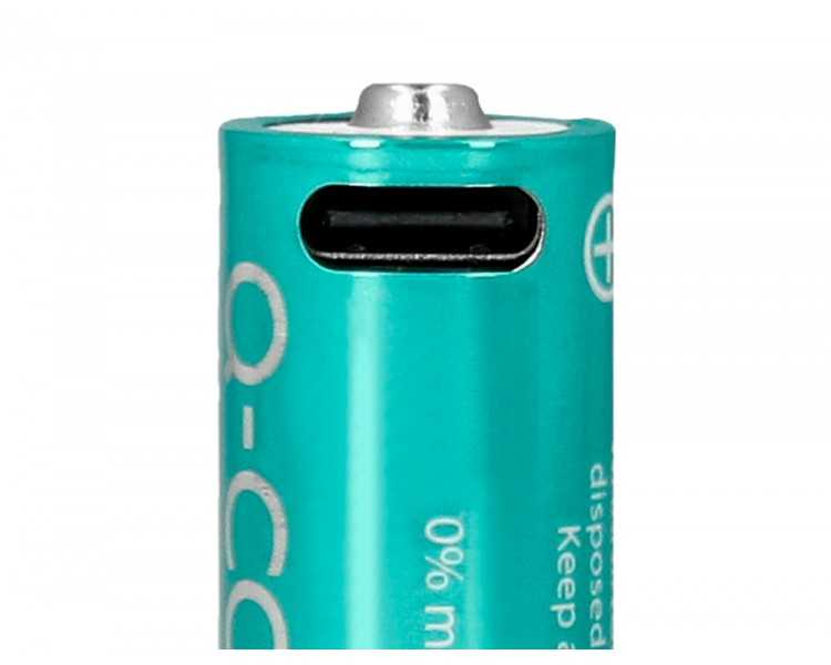 Pila q-connect aa recargable por usb-c blister de 4 unidades