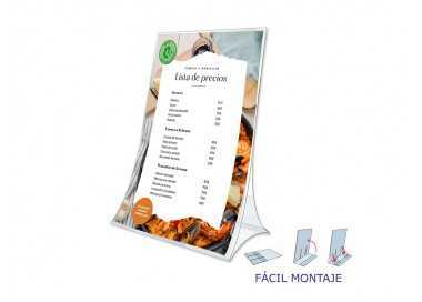 Expositor sobremesa archivo 2000 plegable pet 100% reciclable din a5 vertical transparente 90x150x210 mm