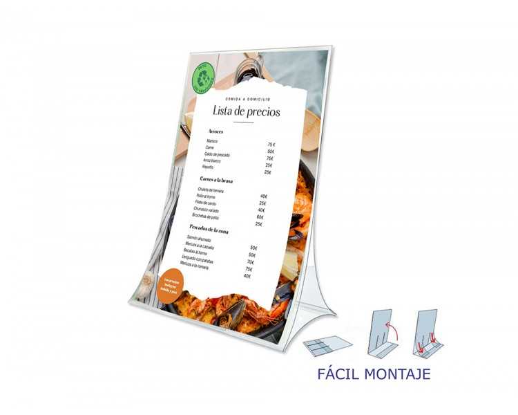 Expositor sobremesa archivo 2000 plegable pet 100% reciclable din a4 vertical transparente 105x210x300 mm