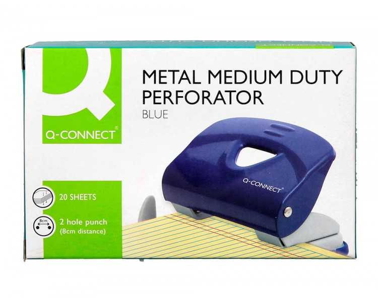 Taladrador q-connect kf14218 azul abertura 2 mm capacidad 20 hojas