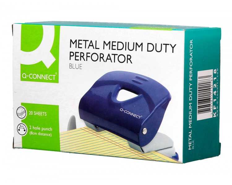 Taladrador q-connect kf14218 azul abertura 2 mm capacidad 20 hojas
