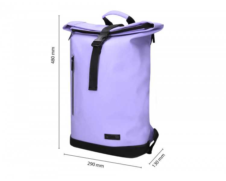 Mochila antartik roll pack waterproof enrollable gran capacidad color lavanda 480x130x280mm