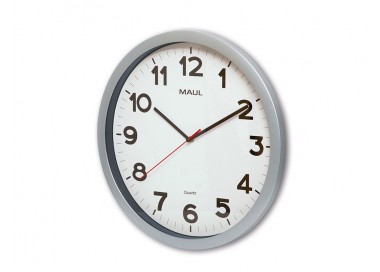 Reloj maul step de pared redondo 40 cm diametro electrico color plata