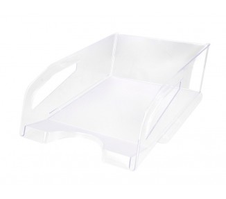 Bandeja sobremesa plastico q-connect gran capacidad con asa transparente 386x270x115mm