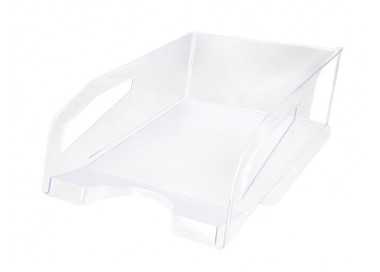 Bandeja sobremesa plastico q-connect gran capacidad con asa transparente 386x270x115mm