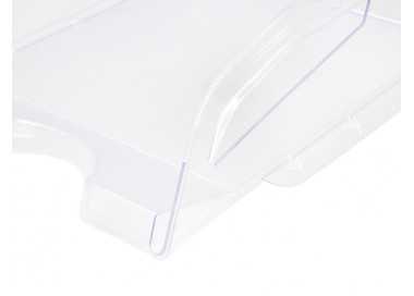 Bandeja sobremesa plastico q-connect gran capacidad con asa transparente 386x270x115mm