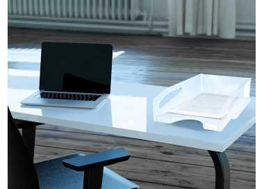 Bandeja sobremesa plastico q-connect gran capacidad con asa transparente 386x270x115mm