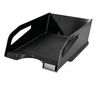 Bandeja sobremesa plastico q-connect gran capacidad con asa negro opaco 386x270x115mm