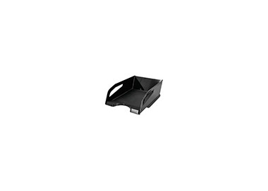 Bandeja sobremesa plastico q-connect gran capacidad con asa negro opaco 386x270x115mm