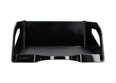 Bandeja sobremesa plastico q-connect gran capacidad con asa negro opaco 386x270x115mm