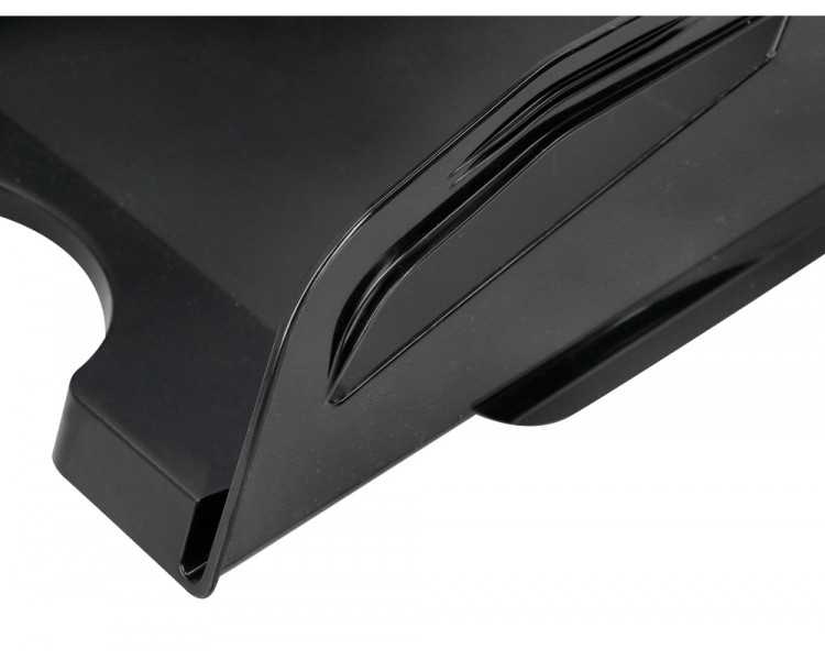Bandeja sobremesa plastico q-connect gran capacidad con asa negro opaco 386x270x115mm