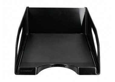 Bandeja sobremesa plastico q-connect gran capacidad con asa negro opaco 386x270x115mm