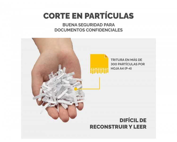 Destructora de documentos fellowes lx65 capacidad 10h seguridad p4 destruye grapas clips y tarjetas