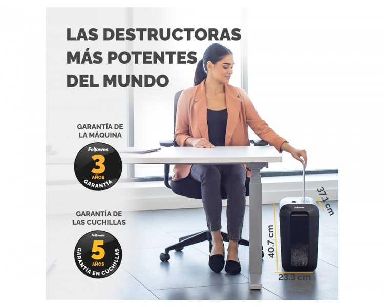 Destructora de documentos fellowes lx65 capacidad 10h seguridad p4 destruye grapas clips y tarjetas