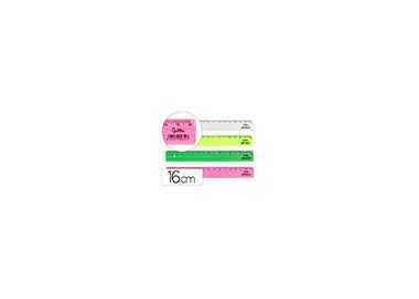 Regla liderpapel plastico 16 cm cubilete con 100 unidades colores surtidos