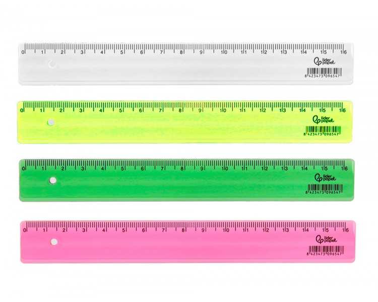 Regla liderpapel plastico 16 cm cubilete con 100 unidades colores surtidos