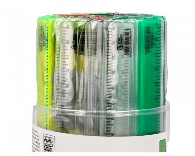 Regla liderpapel plastico 16 cm cubilete con 100 unidades colores surtidos