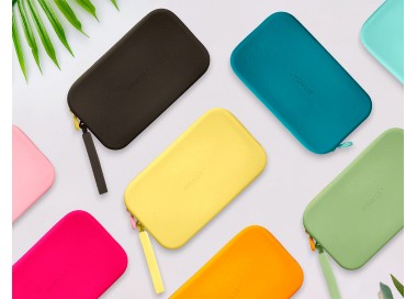 Estuche portatodo antartik tropical dive silicona soft rectangular 190x120x25 mm color amarillo