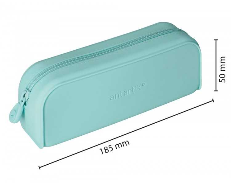 Estuche portatodo antartik prisma silicona soft rectangular 185x50x75 mm menta