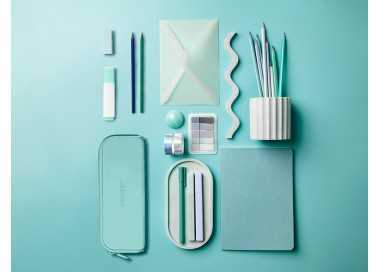 Estuche portatodo antartik prisma silicona soft rectangular 185x50x75 mm menta