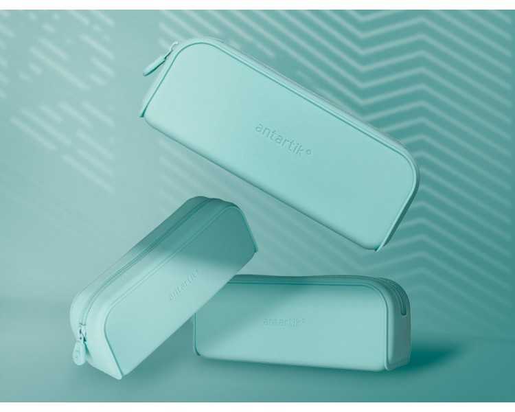 Estuche portatodo antartik prisma silicona soft rectangular 185x50x75 mm menta
