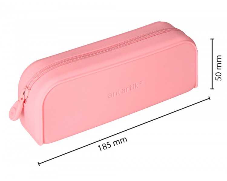 Estuche portatodo antartik prisma silicona soft rectangular 185x50x75 mm rosa chicle