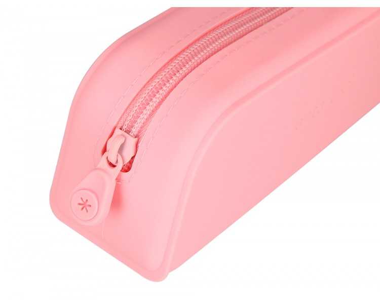 Estuche portatodo antartik prisma silicona soft rectangular 185x50x75 mm rosa chicle