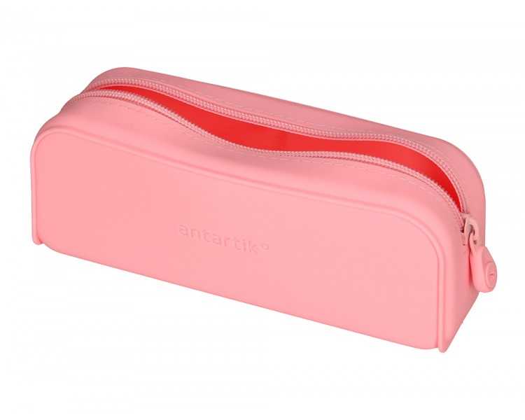 Estuche portatodo antartik prisma silicona soft rectangular 185x50x75 mm rosa chicle