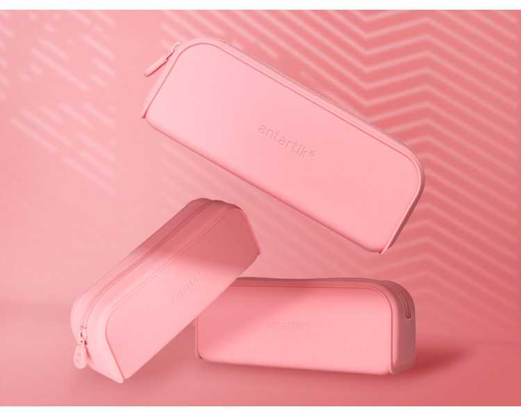 Estuche portatodo antartik prisma silicona soft rectangular 185x50x75 mm rosa chicle