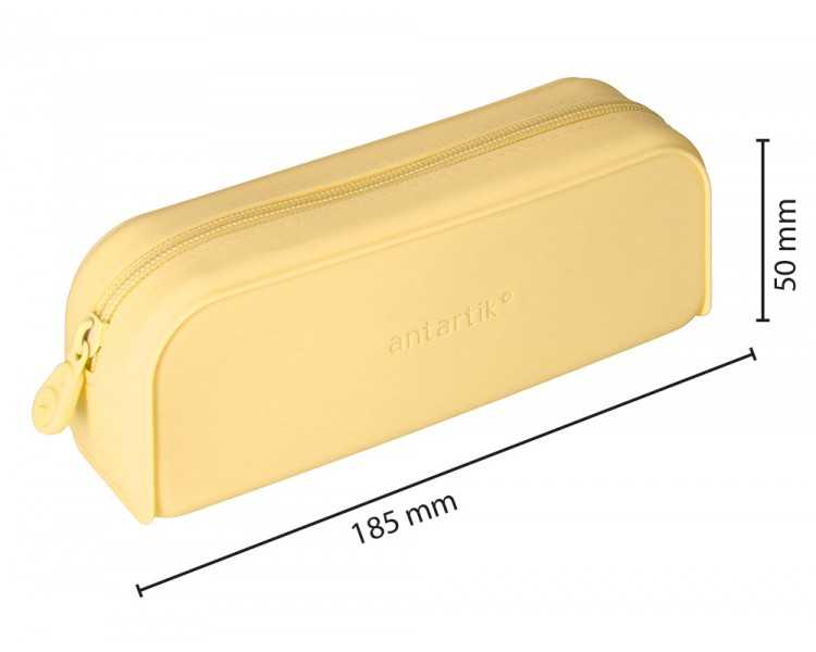 Estuche portatodo antartik prisma silicona soft rectangular 185x50x75 mm color amarillo