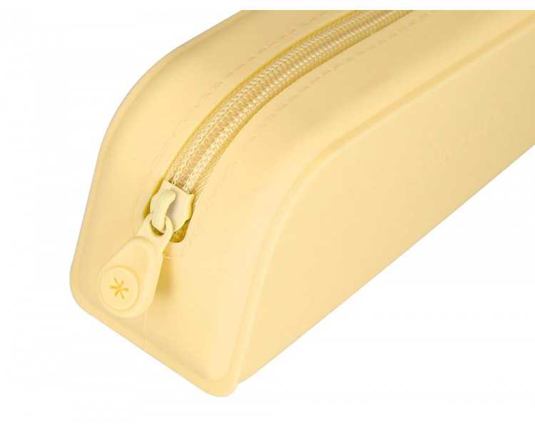 Estuche portatodo antartik prisma silicona soft rectangular 185x50x75 mm color amarillo