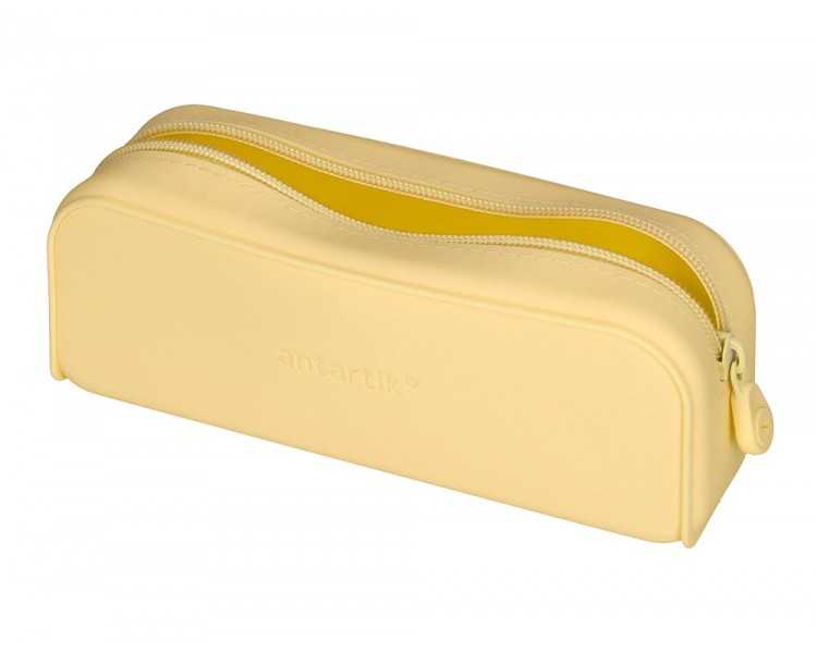 Estuche portatodo antartik prisma silicona soft rectangular 185x50x75 mm color amarillo