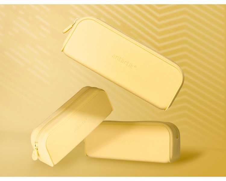 Estuche portatodo antartik prisma silicona soft rectangular 185x50x75 mm color amarillo