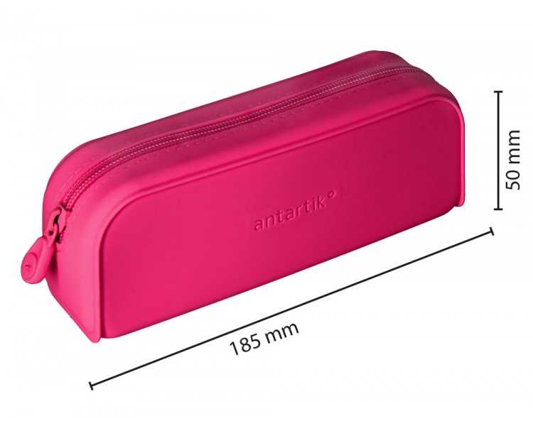 Estuche portatodo antartik prisma silicona soft rectangular 185x50x75 mm rosa fucsia